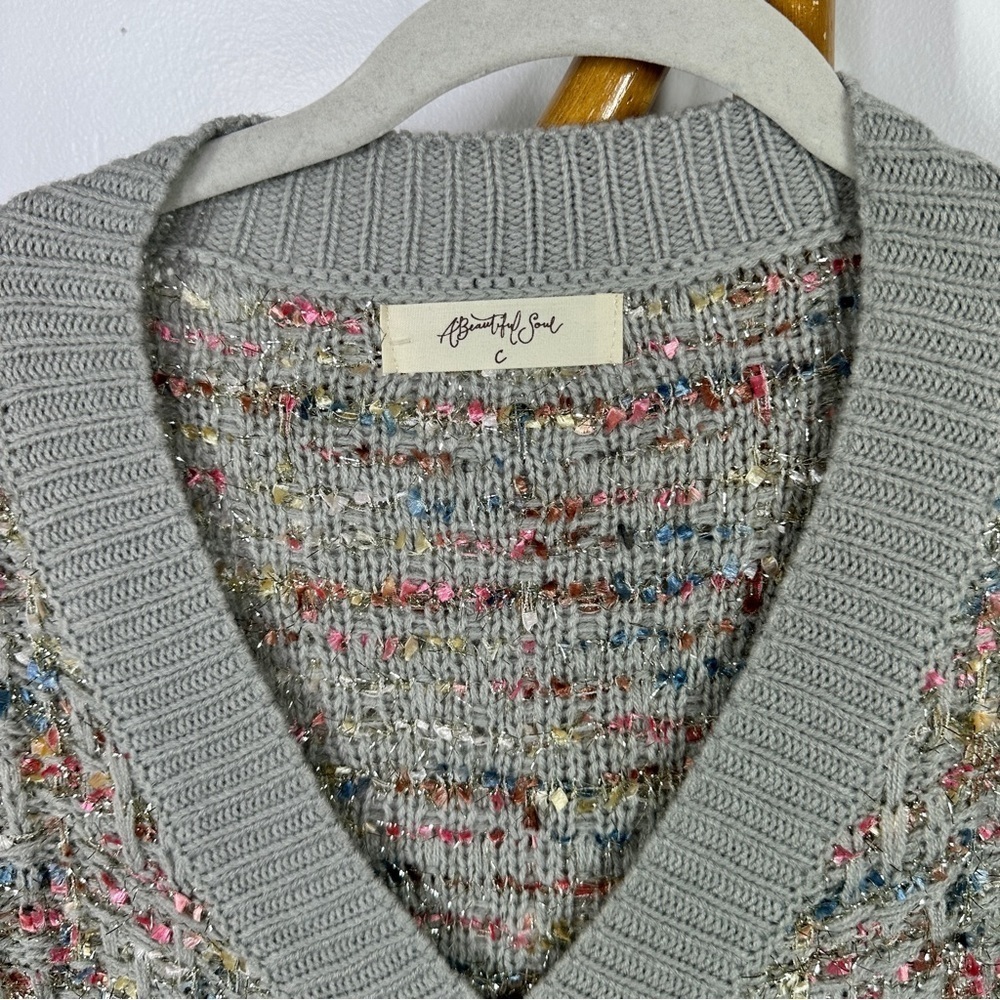 A Beautiful Soul Altard State Multi Color Glittery Sweater sz C - Picture 2 of 4